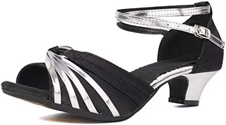 DKZSYIM Women's Latin Dance Shoes Ballroom Practice Performance Dance Shoes Model DY08