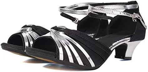 DKZSYIM Women's Latin Dance Shoes Ballroom Practice Performance Dance Shoes Model DY08