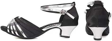 DKZSYIM Women's Latin Dance Shoes Ballroom Practice Performance Dance Shoes Model DY08