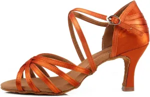 DKZSYIM Women's Latin Dance Shoes Tango Wedding Salsa Ballroom Performance Shoes,Model WX2324