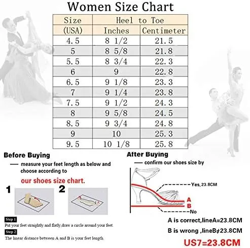 DKZSYIM Women's Rhinestone Latin Dance Shoes Ballroom Performance Shoes, Model YCL251