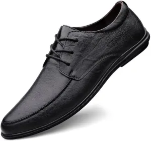 Dress Oxford Shoes for Men Lace Up Round Toe Solid Color Vegan Leather Derby Shoes Low Top Non Slip Resistant Wedding