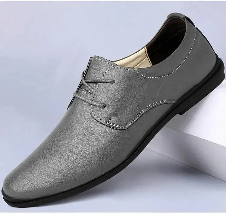 Dress Oxford Shoes for Men Lace Up Round Toe Vegan Leather Derby Shoes Block Heel Slip Resistant Rubber Sole Party