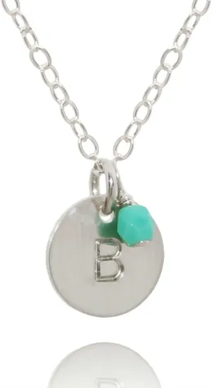 EFYTAL Initial Necklace, Small 925 Sterling Silver Dainty Disc with Birth Month Charm, Initial Necklaces for Women, Personalized Necklaces for Women, Letter A-Z necklace, Custom Necklaces for Women