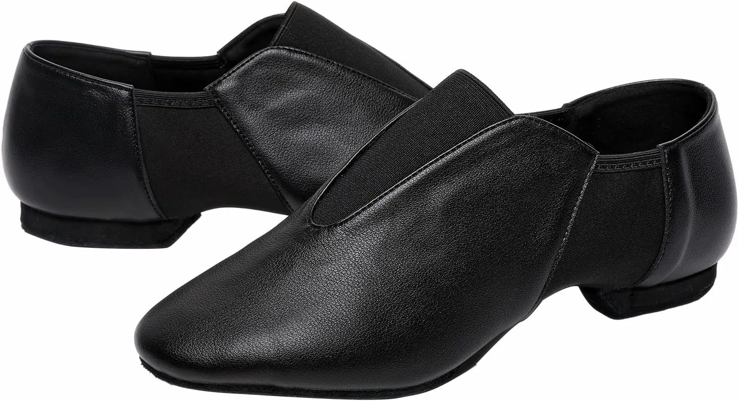 Elastic Jazz Shoes Leather Sole for Girls Boys Dance (Toddler/Little Kid/Big Kid)