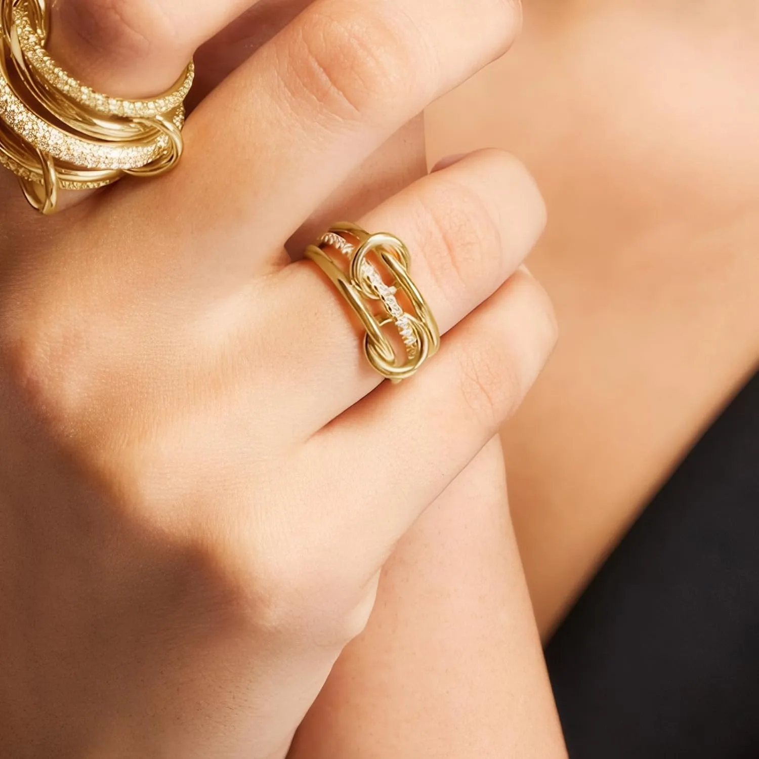 Elegant Pave Stackable Rings for Women - Non Tarnish Rings Set, Perfect for Everyday Wear, Fashion Jewelry with Sparkling Finish, Durable and Versatile, Ideal Gift for Her