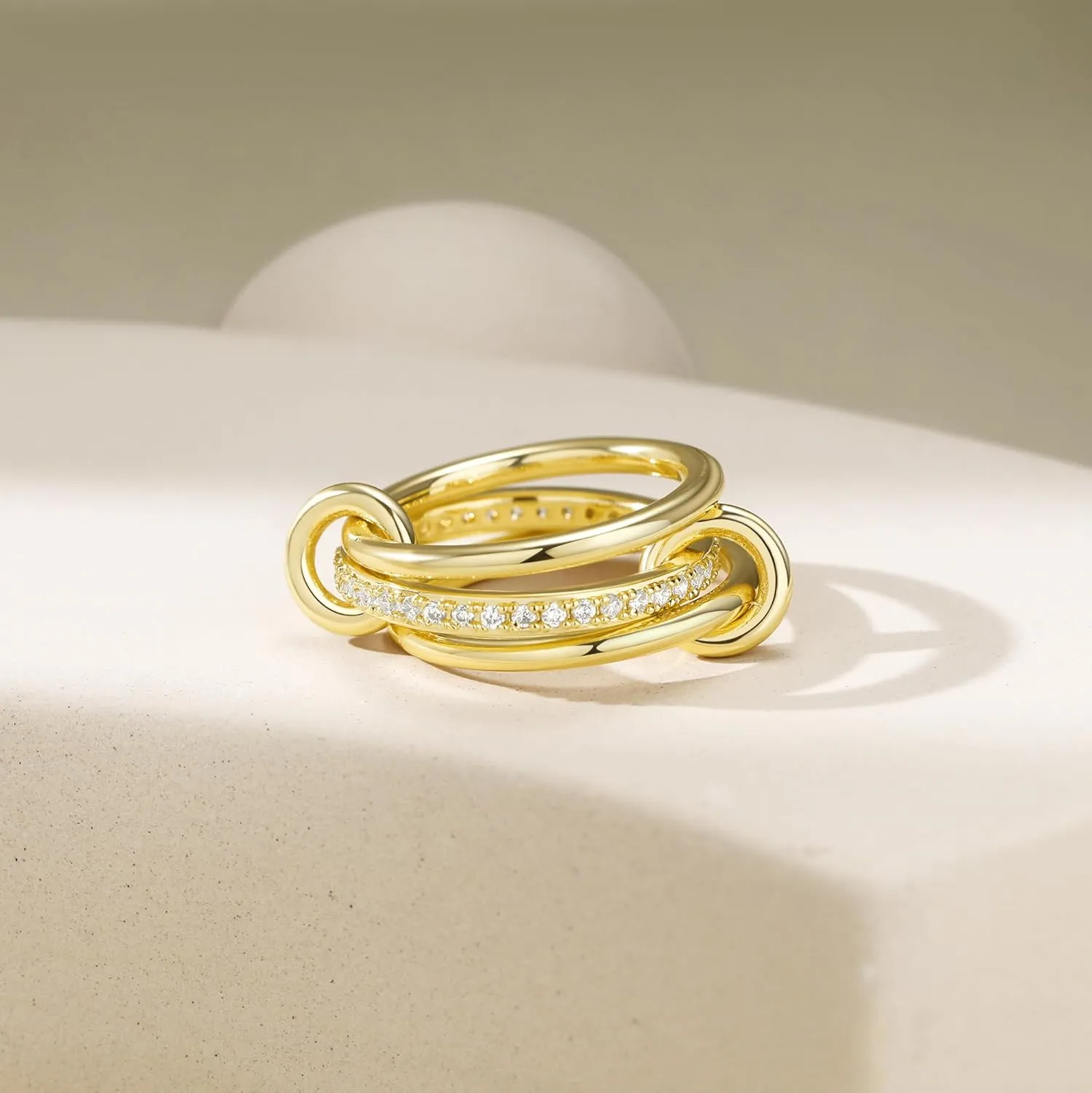Elegant Pave Stackable Rings for Women - Non Tarnish Rings Set, Perfect for Everyday Wear, Fashion Jewelry with Sparkling Finish, Durable and Versatile, Ideal Gift for Her