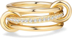 Elegant Pave Stackable Rings for Women - Non Tarnish Rings Set, Perfect for Everyday Wear, Fashion Jewelry with Sparkling Finish, Durable and Versatile, Ideal Gift for Her