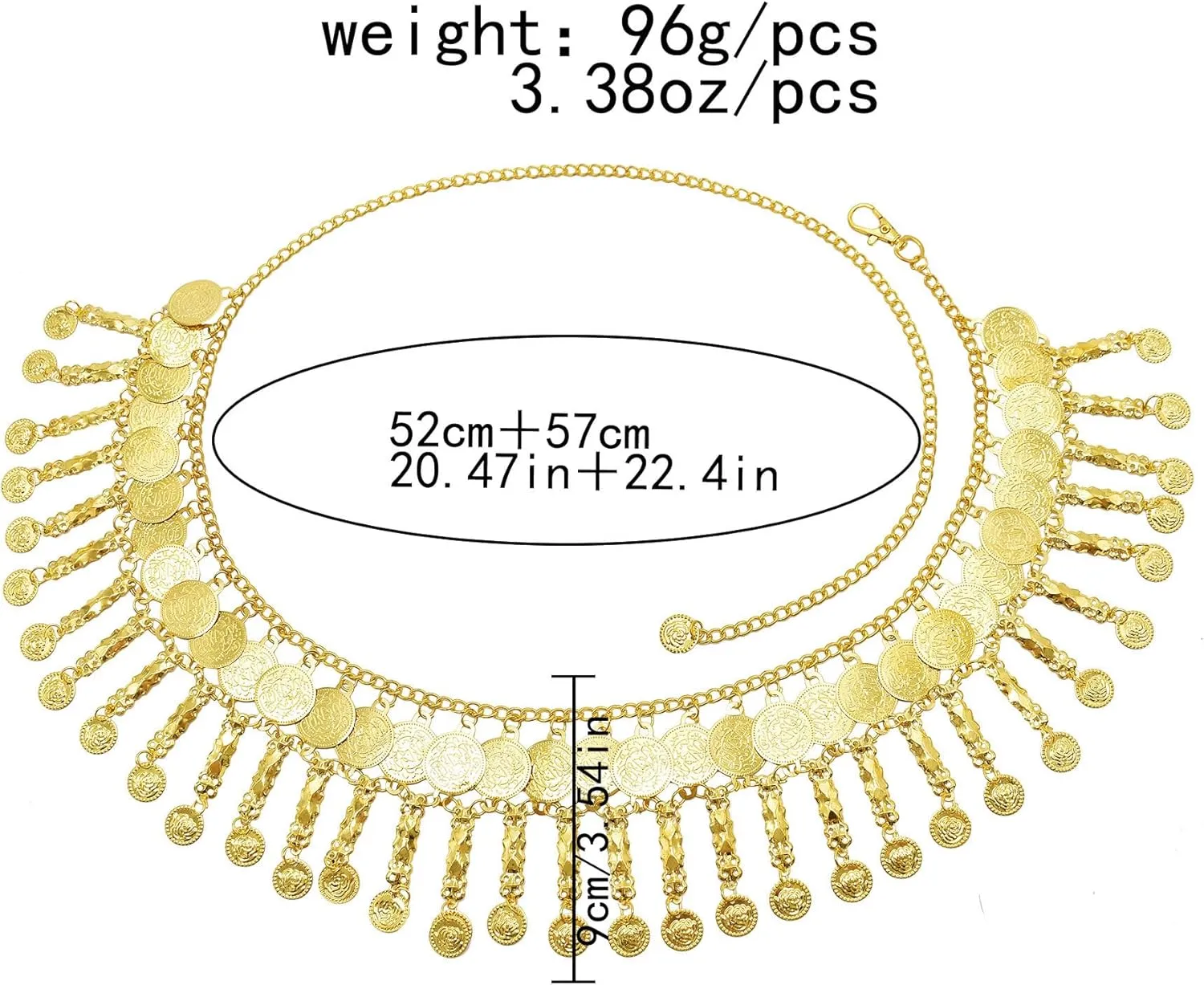 Ethnic Gold Silver Coin Tassel Waist Chains for Women, Dance Beach Party Belly Body Chains,Retro Sexy Dress Jewelry Accessories Adjustable Belt Chains Gift