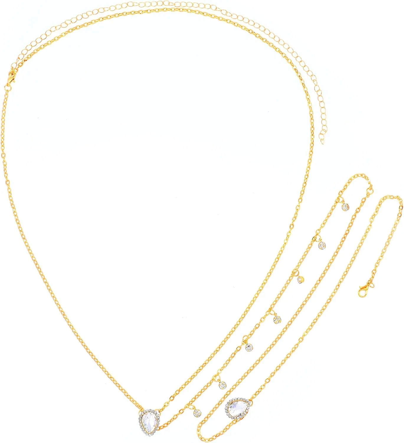 Exquisite Rhinestone Back Chain, Bride Backless Rhinestones Waterdrop Body Chain, Belly Chains, Necklace for Backless, Dress Rhinestone Backdrop Chains, Jewelry Crystal Simple Waist Chains