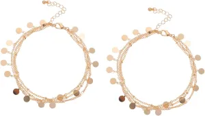 Fashionable White Gold Anklets Metal Decorative Foot Chains Accessories