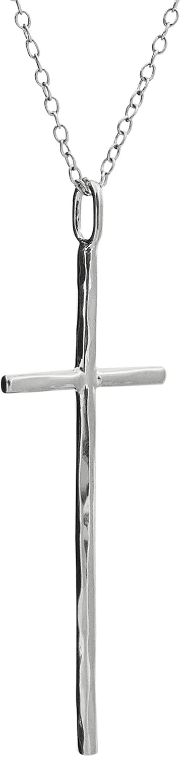 FashionJunkie4Life Sterling Silver Cross Necklace for Men and Women