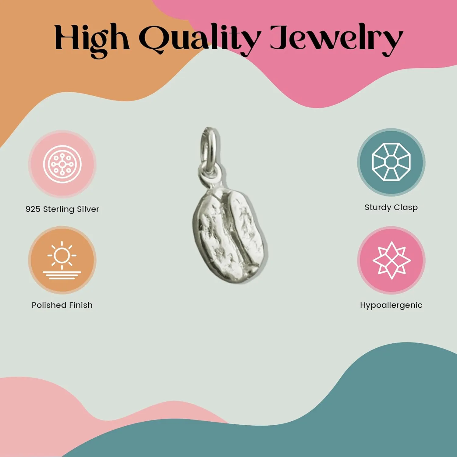 FashionJunkie4Life Sterling Silver Fun Dainty Food Pendant Necklaces for Women