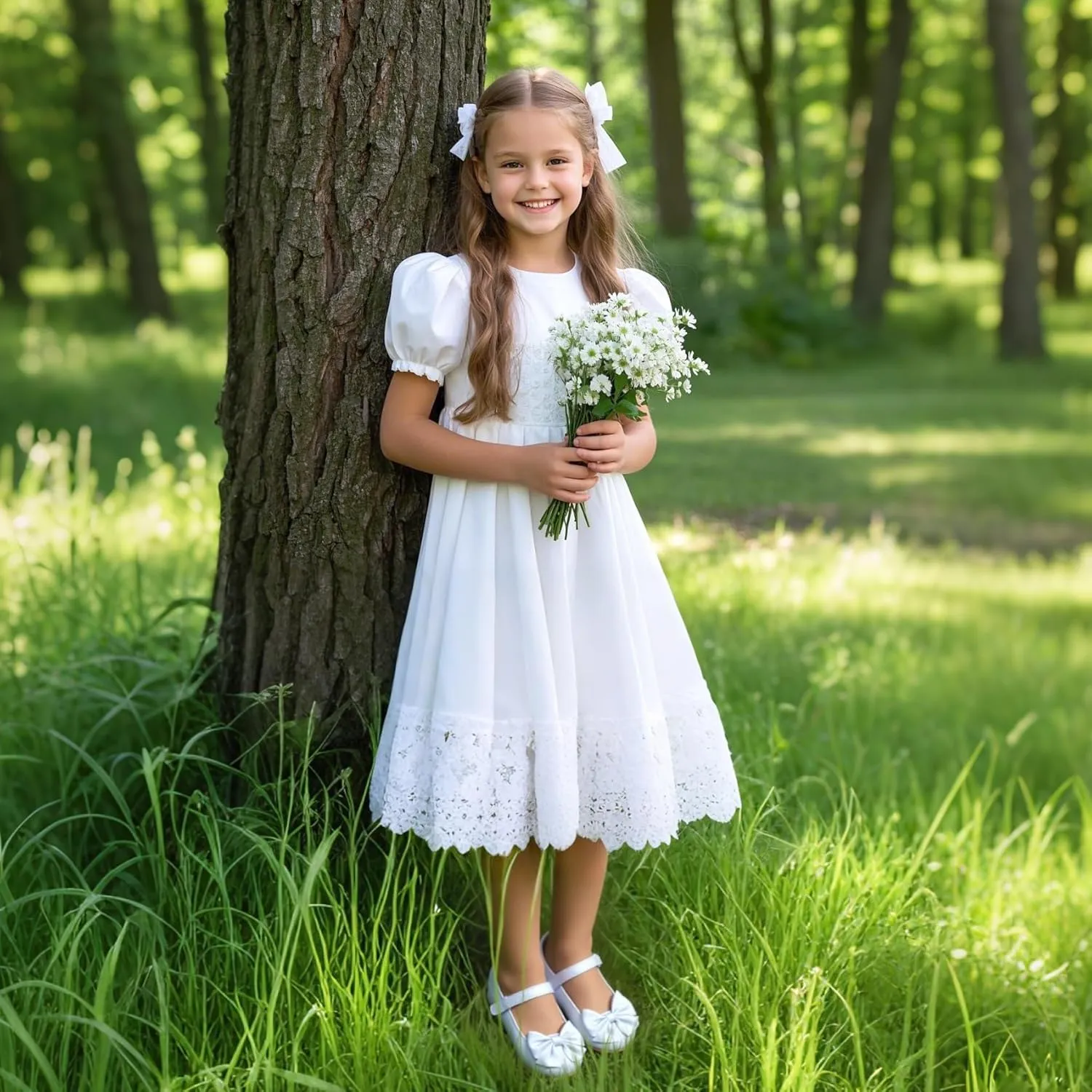 Felix & Flora Toddler Flower Girl Dress Shoes - Girl Ballet Flats Party School Shoes Wedding