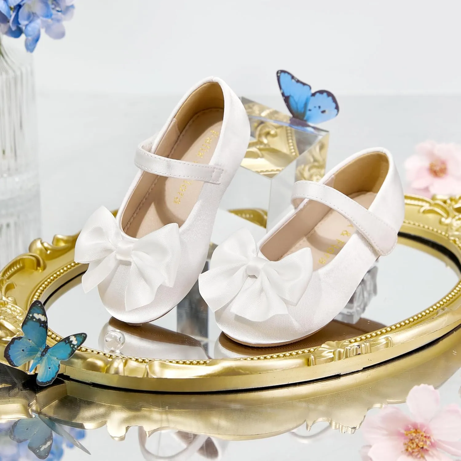 Felix & Flora Toddler Flower Girl Dress Shoes - Girl Ballet Flats Party School Shoes Wedding