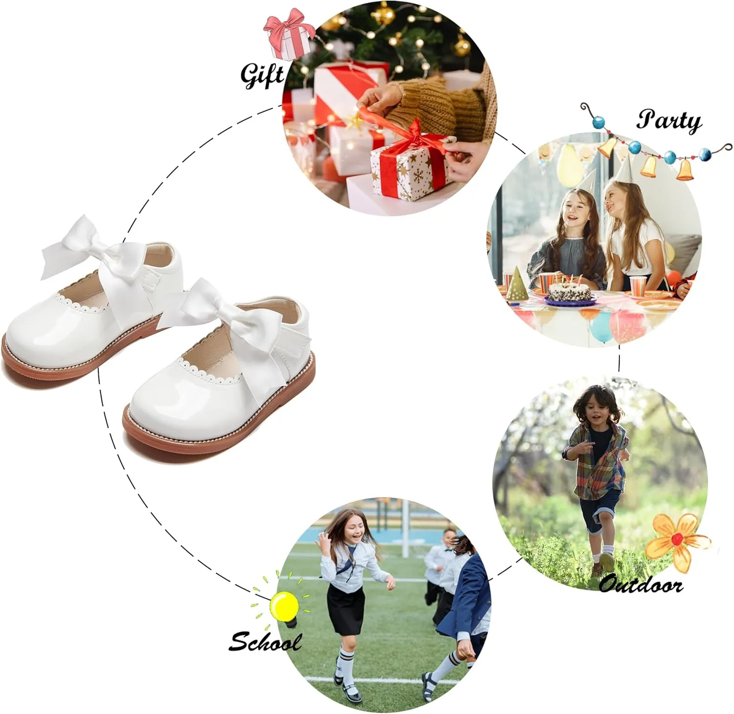 Felix & Flora Toddler Little Girl Mary Jane Dress Shoes - Ballet Flats for Girl Party School Shoes