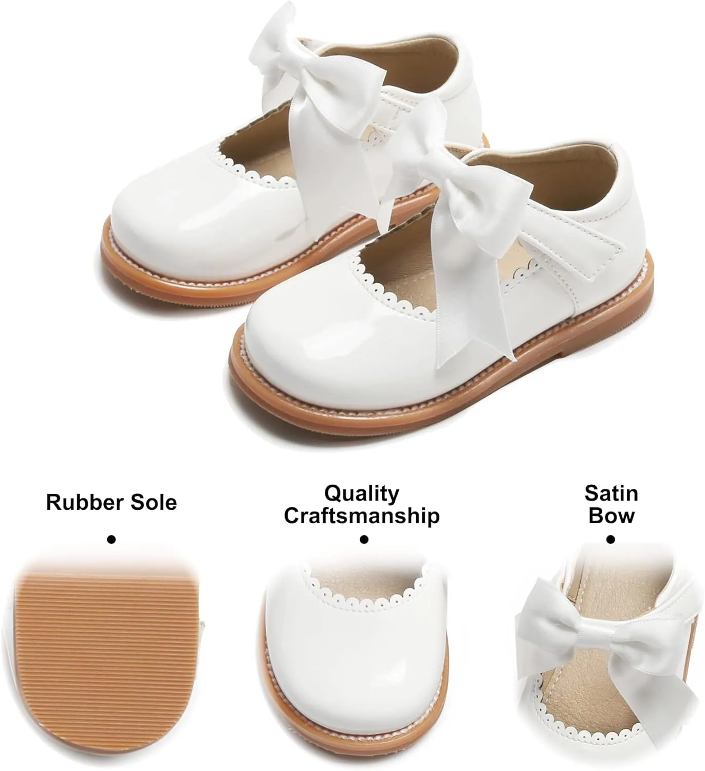 Felix & Flora Toddler Little Girl Mary Jane Dress Shoes - Ballet Flats for Girl Party School Shoes