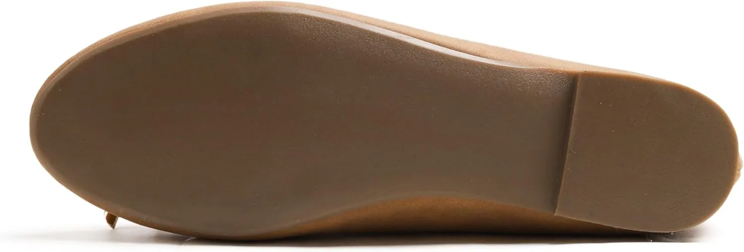 FEVERSOLE Women's Soft Cushion Comfort Round Toe Metal Trim Fashion Ballet Flats Walking Shoes