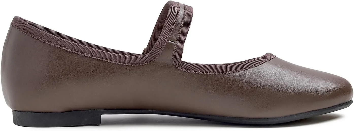 FEVERSOLE Women's Soft Cushion Extra Padded Comfort Round Toe Mary Jane Metal Buckle Fashion Ballet Flats Walking Shoes