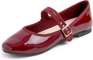 FEVERSOLE Women's Soft Cushion Extra Padded Comfort Round Toe Mary Jane Metal Buckle Fashion Ballet Flats Walking Shoes