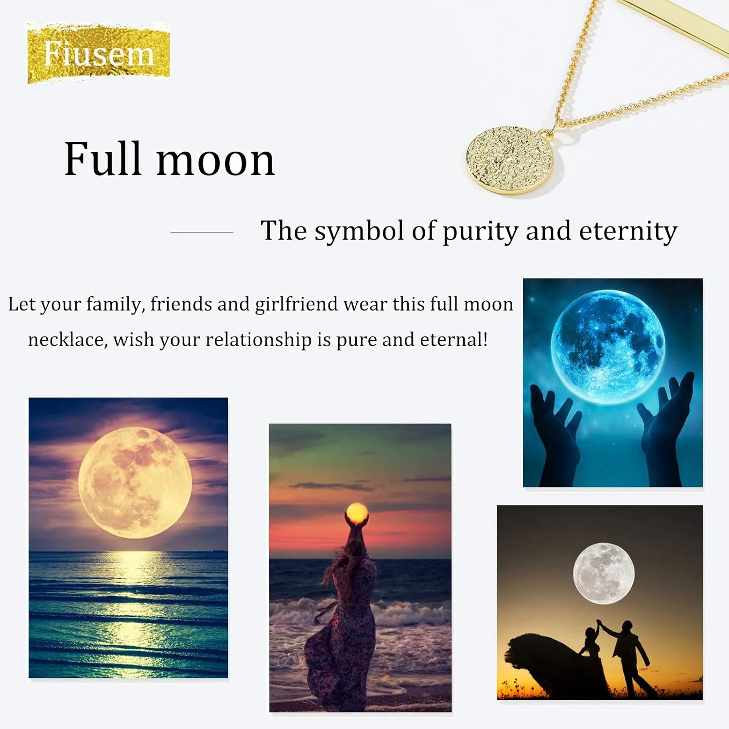 Fiusem Gold Layered Necklaces for Women, Dainty 14K Gold Plated Pendant Necklace and Choker Necklaces for Women