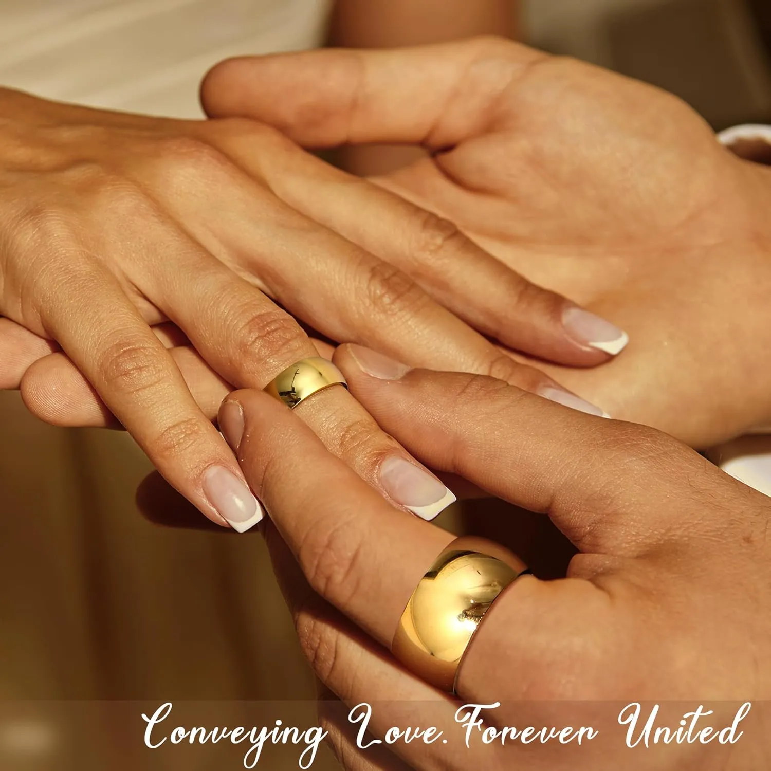 Florideco 14K Gold Filled Ring Gold Band for Women Men Thick Thin Pinky Thumb Ring Gold Wedding Band Ring Non Tarnish Plain Domed Comfort Fit Size 6 to 10