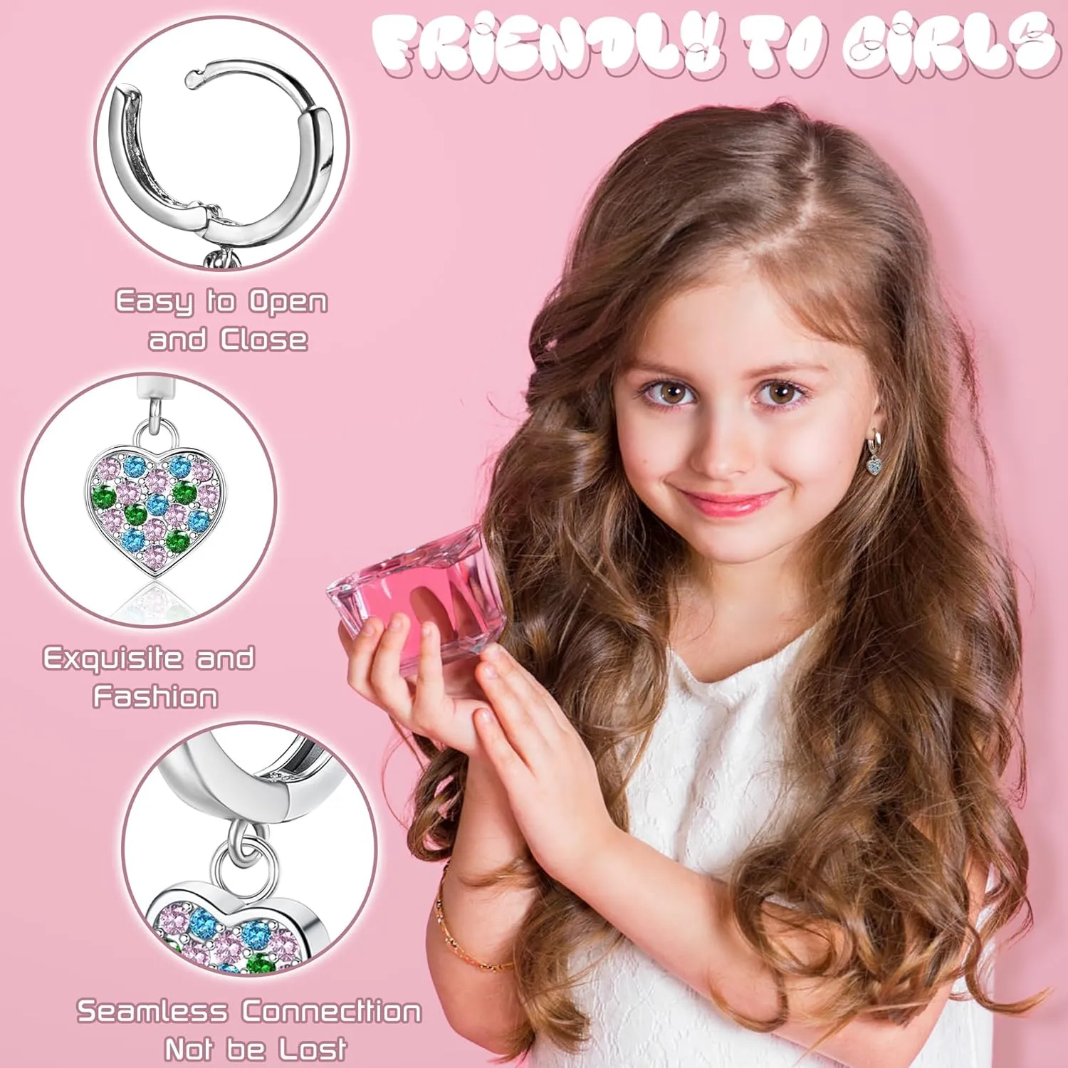 Florideco Hypoallergenic Earrings for Girls Surgical Steel Screw Back Stud Earrings for Toddlers Small Hoops Huggie Earrings for Teens Cute Little Girls Earrings for Kids(over 4 years old)