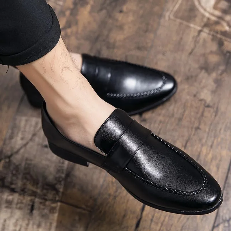 Formal Shoes Dress Oxford for Men Synthetic Leather Comfort Orthopedic Slip-on Wedding Anti-Slip Rubber Sole Shoe