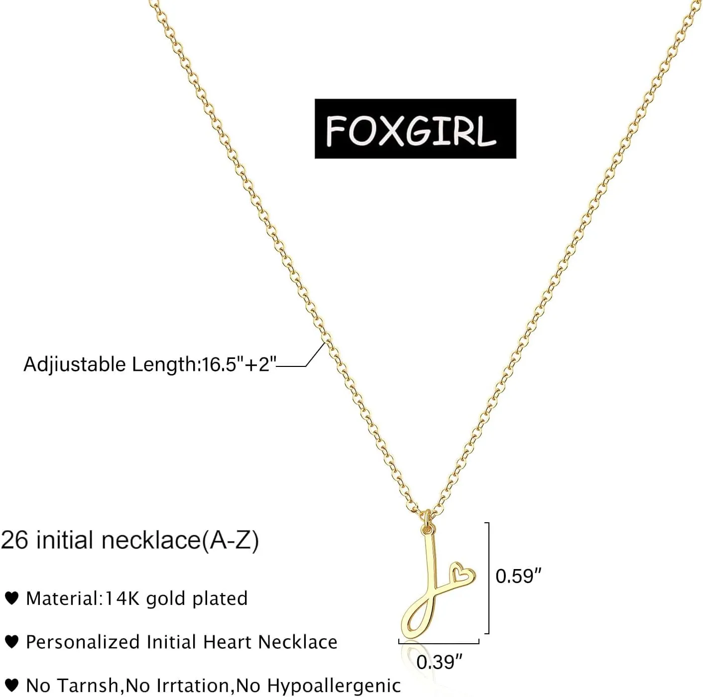 Foxgirl Gifts for Women-Mom Gold Initial Necklaces for Women Personalized Letter A-Z Pendant Necklace Simple Cute Tiny Monogram Necklaces 14K Gold Plated Choker Necklaces Gold Jewelry
