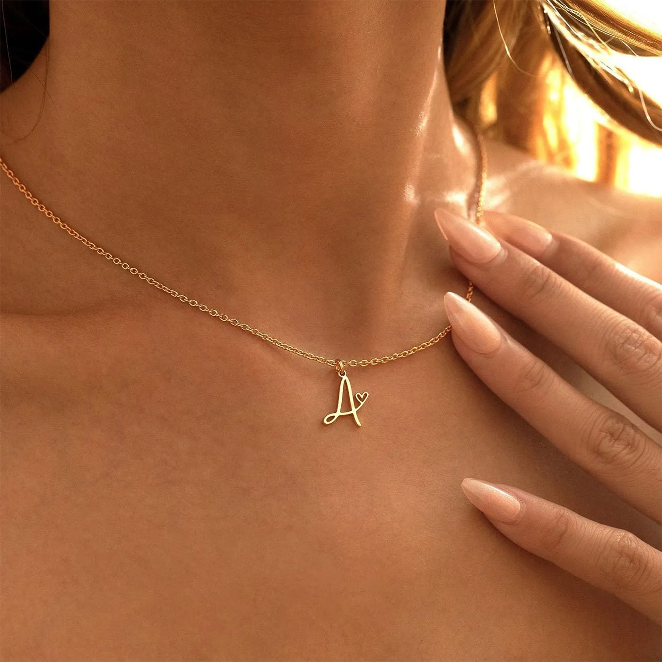 Foxgirl Gifts for Women-Mom Gold Initial Necklaces for Women Personalized Letter A-Z Pendant Necklace Simple Cute Tiny Monogram Necklaces 14K Gold Plated Choker Necklaces Gold Jewelry