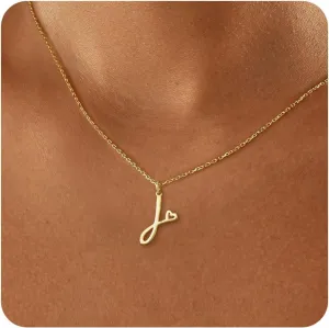 Foxgirl Gifts for Women-Mom Gold Initial Necklaces for Women Personalized Letter A-Z Pendant Necklace Simple Cute Tiny Monogram Necklaces 14K Gold Plated Choker Necklaces Gold Jewelry