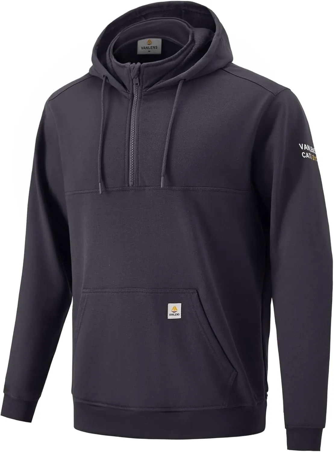 FR Hoodies for Men 10.5oz Quarter-Zip Heavyweight FR Sweatshirt Men's Flame Resistant Hoodies