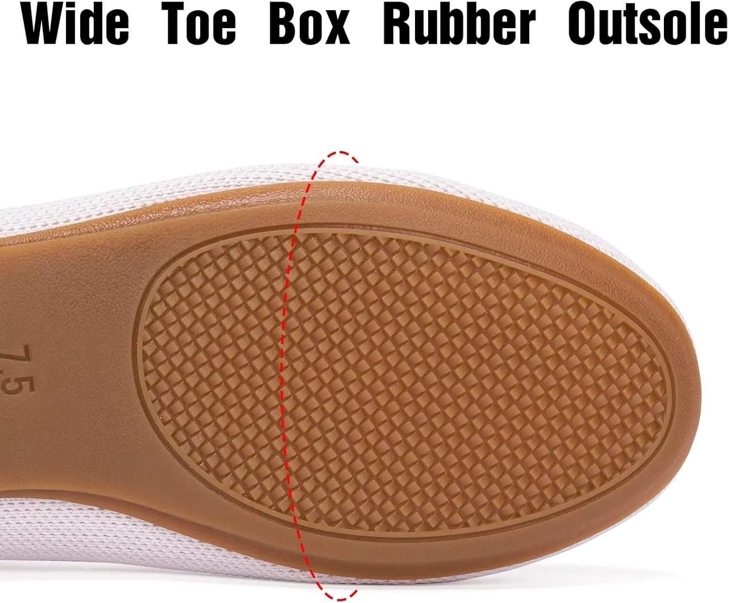 Frank Mully Women's Wide Width Flats Ballet Flats Round Toe Knit Flat Shoes with Arch Support Wide Toe Box