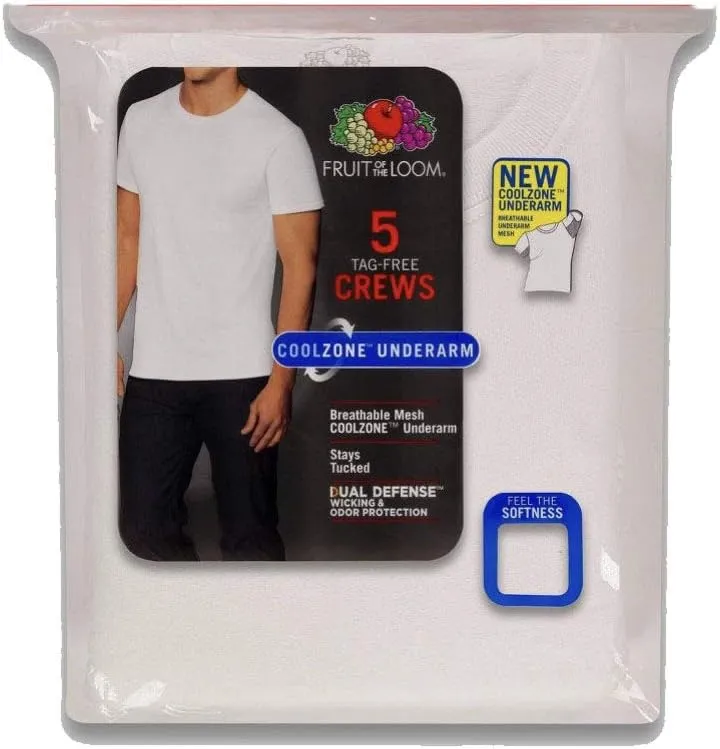 Fruit of the Loom Men's Crew Neck T-Shirt Multipack