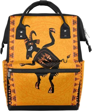 Funny Animals Goat Diaper Bag Tote Large Capacity Waterproof with Adjustable Shoulder Strap and Pram Straps Mommy Bag for Hospital Beach Weekender Travel