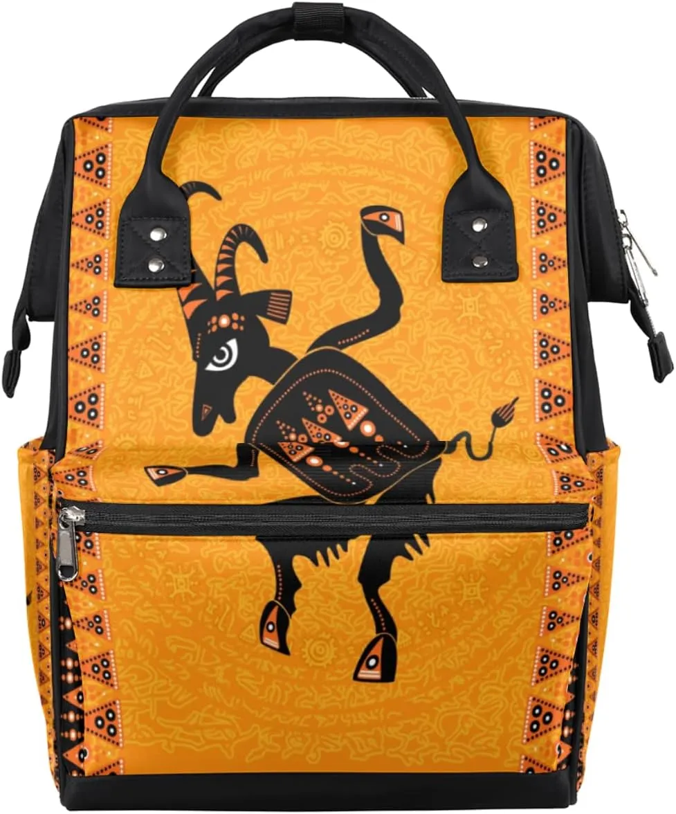 Funny Animals Goat Diaper Bag Tote Large Capacity Waterproof with Adjustable Shoulder Strap and Pram Straps Mommy Bag for Hospital Beach Weekender Travel