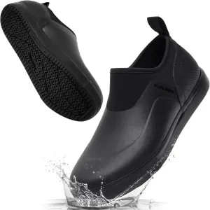 Furuian Non Slip Work Shoes for Men - Black - All Black - Waterproof - Oil Resistant - Food Service - Lightweight - Kitchen - Chef - Restaurant, Hospital - Zapatos Antideslizantes para Hombre