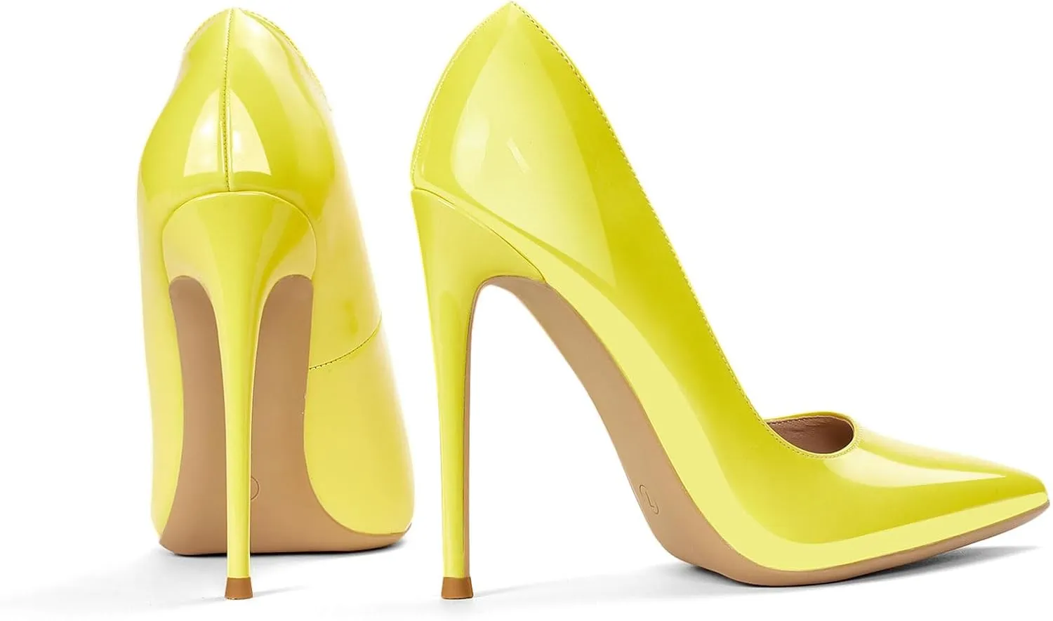 GENSHUO Women's 4.7 Inch Pumps Pointy Closed Toe Stiletto Sexy High Heels Slip on Porm Party Wedding Dress Shoes