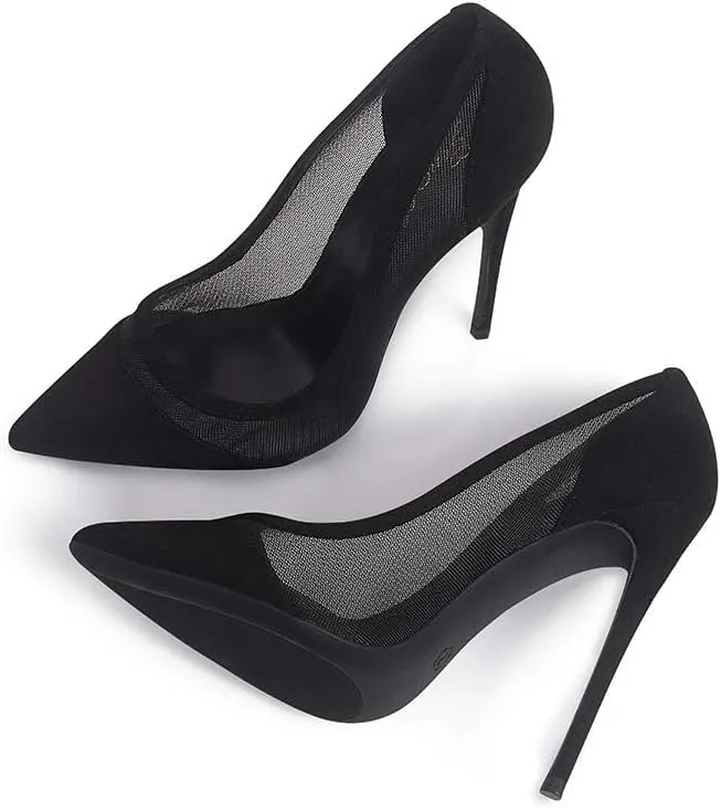 GENSHUO Women's 4.7 Inch Pumps Pointy Closed Toe Stiletto Sexy High Heels Slip on Porm Party Wedding Dress Shoes