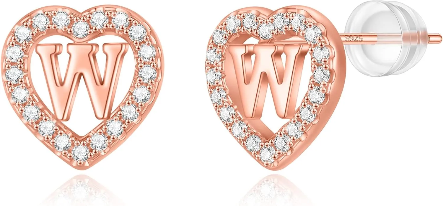 Gifts for Girls Earrings - Heart Earrings for Girls Jewelry Kids Earrings for Girls Gifts Trendy Stuff | Kids Jewelry for Girls Gifts Teenager Girls Gifts | Initial Earrings for Teen Girls Gifts