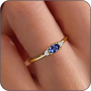 Gold Birthstone Rings for Women Mother Dainty Stackable Gold Rings Non Tarnish Thumb 14k Gold Plated CZ Emerald Green Gemstone Ring Jewelry Birthday Gift for Mom Daughter Band Size 6-11
