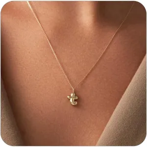 Gold Initial Necklaces for Women Cute Small Bubble Gold Letter Necklace Personalized Name Pendant Necklaces Trendy Jewelry Gifts