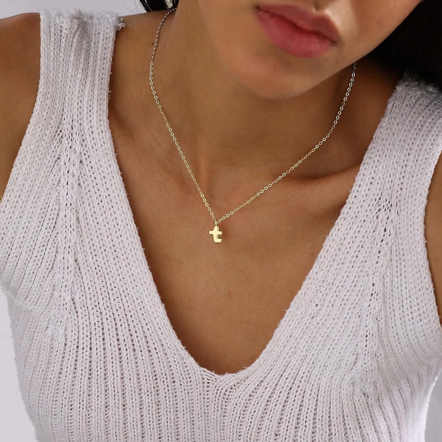 Gold Initial Necklaces for Women Cute Small Bubble Gold Letter Necklace Personalized Name Pendant Necklaces Trendy Jewelry Gifts