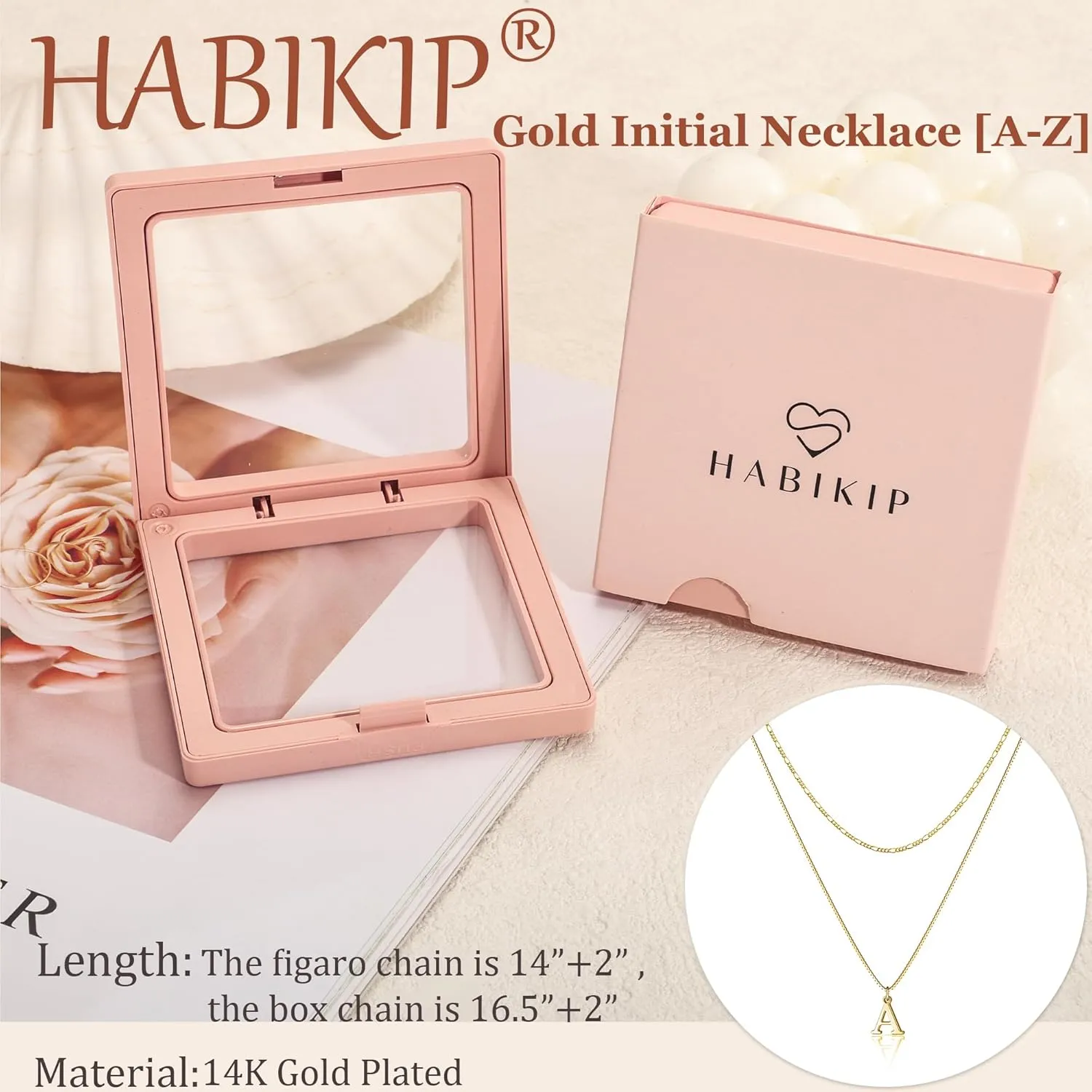Gold Initial Necklaces for Women Trendy, Layered Dainty 14K Gold Letter Pendant Necklace Figaro Choker Necklaces Costume Monogram Name Necklaces Cute Simple Gold Jewelry Set for Women Gifts