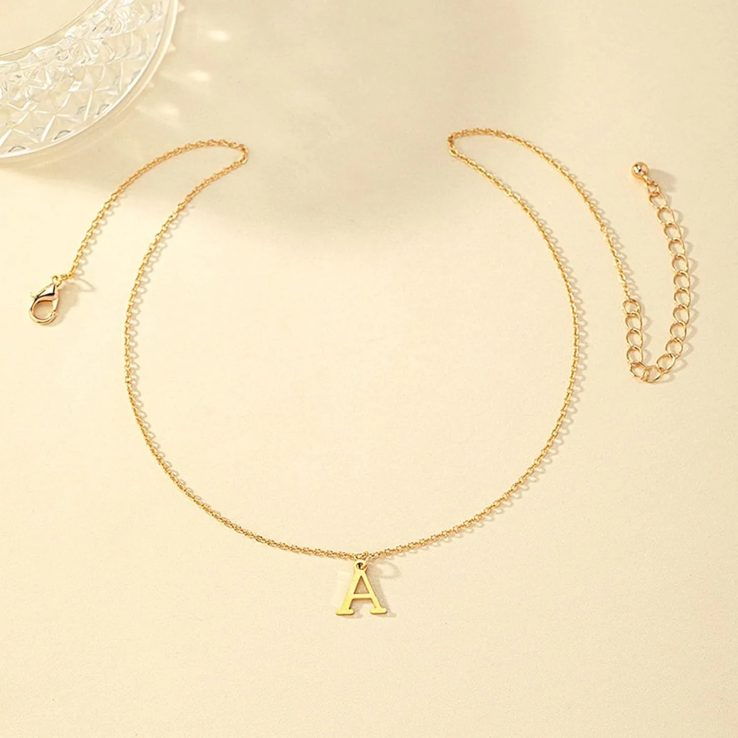 Gold Initial Necklaces for Women,Dainty Letter Pendant Choker for Christmas Mother's Day Trendy Jewelry Gifts for Girlfriend