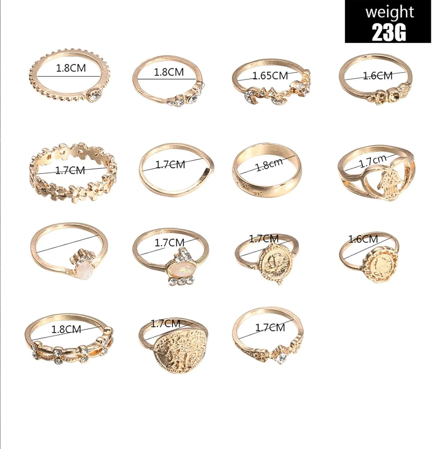 Gold Knuckle Stacking Rings for Women - Stackable Joint Finger Statement Set, Boho Vintage Midi Y2k Moon Star Snake Butterfly Pearl Top Finger Jewelry for Halloween