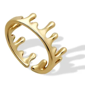 Gold Lava Adjustable Rings for Women, 18K Gold Plated Rings Non Tarnish, Dainty Cute Statement Stackable Anillos Jewelry