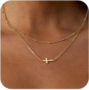 Gold Layered Necklaces for Women, Dainty Layering Chain Necklace Stackable Pendant Choker Necklaces Trendy Jewelry Gifts