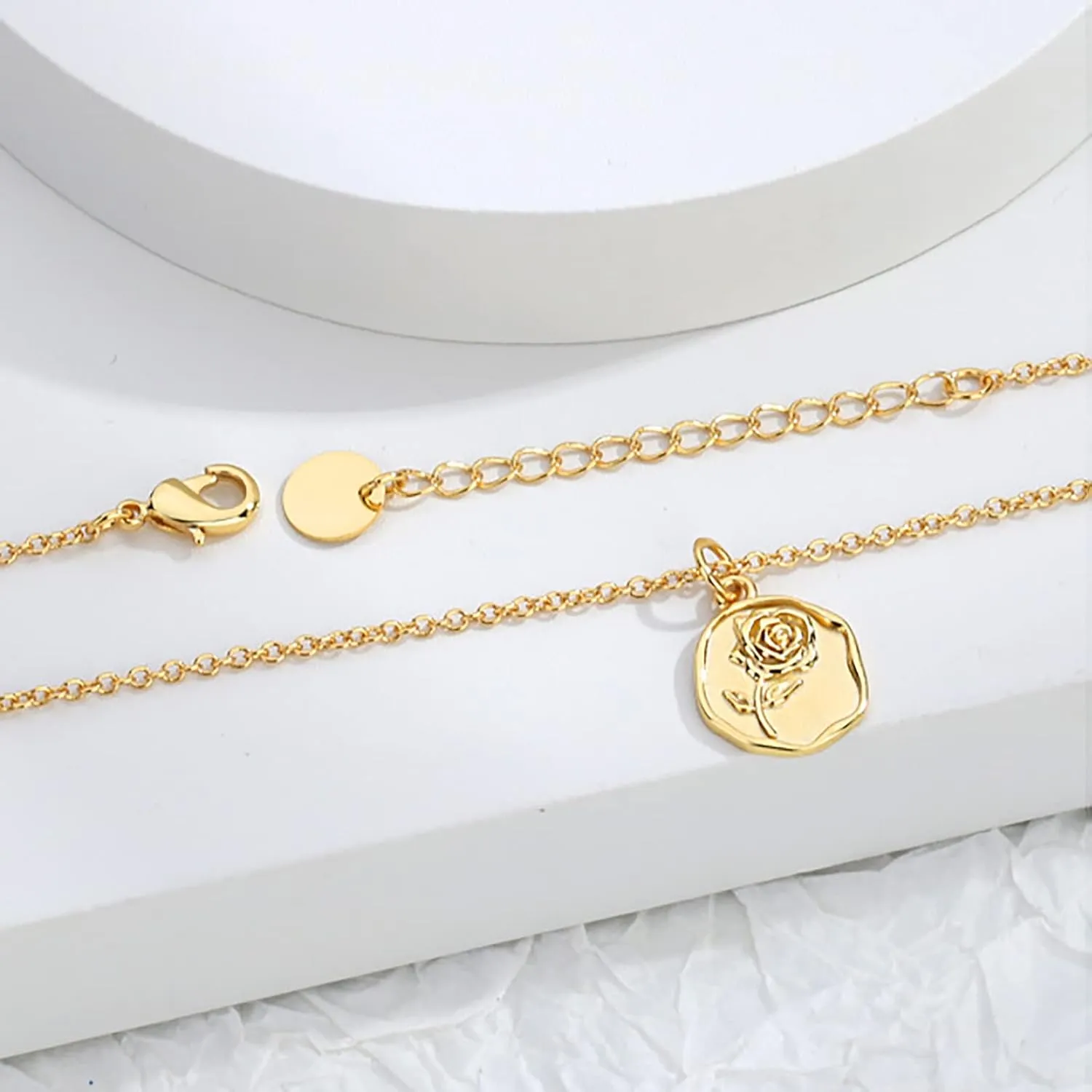 Gold Pendant Necklace for Women 18K Gold Plated Dainty Gold Necklace for Women, Jewelry Gift for Her