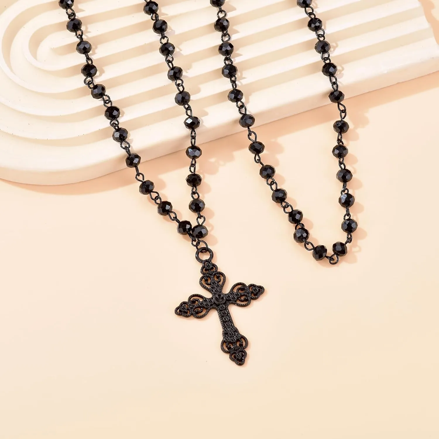 Gothic Bat Necklaces Moon Cross Necklaces Black Crystal Chain Halloween Black Pendant Choker Halloween Jewelry for Woman